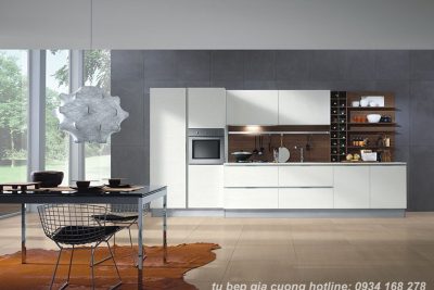 Tủ bếp Acrylic  màu trắng PARC 01