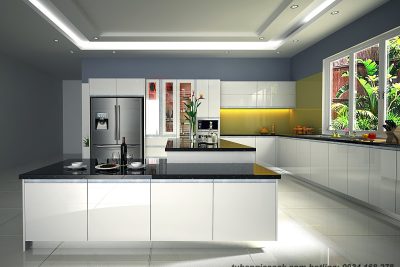 Tủ bếp Acrylic EARC11 chống trầy 6H