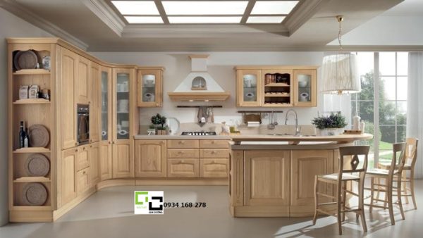 tủ bếp gỗ sồi tự nhiên oak 107