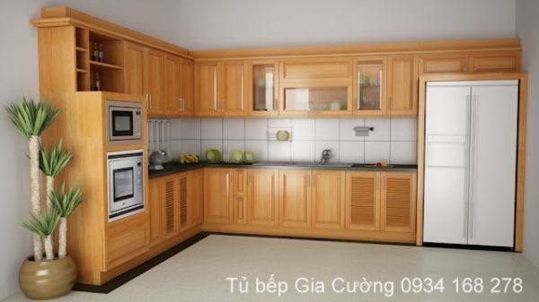 Tủ bếp gỗ sồi Bắc Mỹ